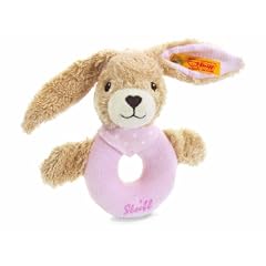 Steiff 237591 - Hoppel Hase Greifring, rosa, 12 cm