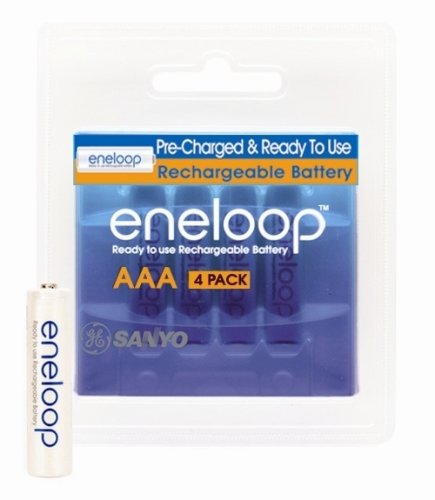 Sanyo Eneloop 4 Pack AAA NiMH Pre-Charged Rechargeable Batteries