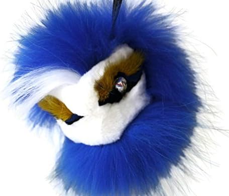AURORA168 Mink Fox Fur Monster Bugs Pom Pom Doll Ball Key Ring/ Keychain /Bag Charm (Blue Monster B)