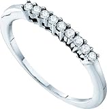 Ladies 14k White Gold .18ct Round Cut Diamond Engagement Wedding Band Ring
