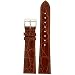 Crocodile Watch Band Genuine Cognac Brown Stitching Non Padded Mens 18 millimeter