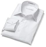  : Geoffrey Beene Men's Long Sleeve Wrinkle Free Full Cut Broadcloth Solid Shirt, White, 16 - 32/33