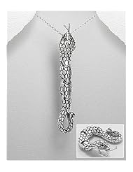 Snake Moving joint pendant Necklace In 92.5 Sterling Silver