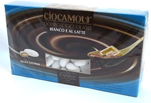 Amarischia: "Ciocamour Doppio Cioccolato" Gluten Free Double Chocolate Dragees "Bianco E Al Latte", White and Milk Chocolate Flavour * 1000g * 35.27oz * [ Italian Import ]