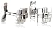 Sterling Silver Cuff Links w/ Ridged Cross Detail and Black Diamond Accent