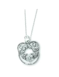 Silver Antiqued Angel of Grace 18in Necklace. Metal Weight- 5.36g.