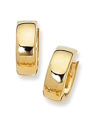 14k Yellow Gold Snuggable Huggie Earrings (15 mm)