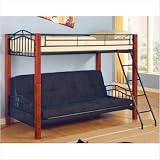 Wildon Home 2249 Elk City Twin/Futon Bunk Bed with Angled Ladder in Black