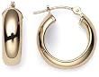 14k Yellow Gold Half Round Hoop Earrings