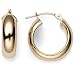 Duragold 14k Yellow Gold Half Round Hoop Earrings