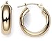 Duragold 14k Yellow Gold Half Round Hoop Earrings title=