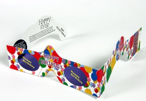 HAPPY BIRTHDAY Glasses - party favor - with holographic lenses - 12 pairs