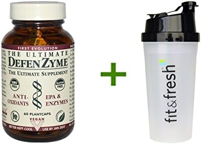Best The Ultimate Life, The Ultimate DefenZyme, 60 Plant Caps, Vitaminder, Power Shaker Bottle, 20 oz Bottle BUNDLE