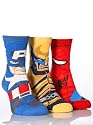 Boys 3 Pair Marvel Heroes Socks - Captain America, Spiderman