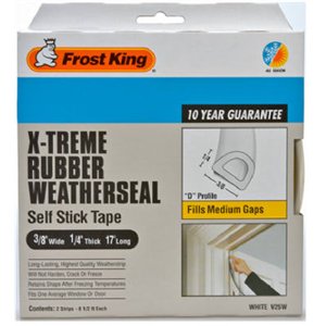 Thermwell #V25WH 3/8"WHT Zero Weather Strip