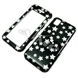 Samsung Instinct M800 Protector Hard Case Snap On Image Cover Glitter Stars Black 10
