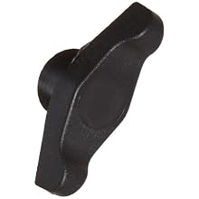 DimcoGray Black Thermoplastic Wingnut Knob Female, Brass Insert: 5/16-18" Thread x 7/16" Depth, 2-1/2" Diameter x 1-3/64" Height x 7/8" Hub Dia x 3/8" Hub Length (Pack of 10)