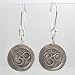 Sterling Silver Dangling Om (Aum) Symbol Earrings, #9491
