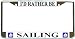 I'd Rather Be Sailing Chrome Metal License Plate Frame Holder