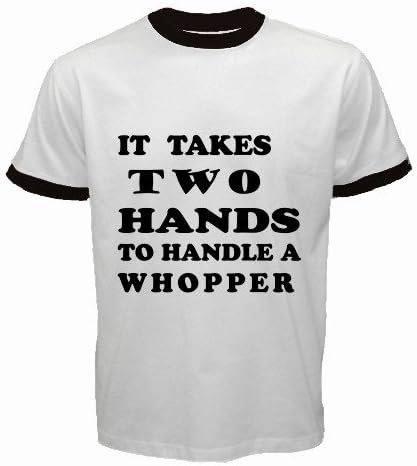 Men's Personalized 100% Cotton White Ringer T-shirt HANDLE WHOPPER