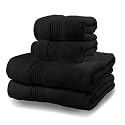 Zero Twist 4 Piece Guest Towel Set, Black