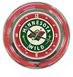 NHL Minnesota Wild Neon Clock - 14 inch Diameter - Game Room Products > Neon Clocks > NHL - Hockey