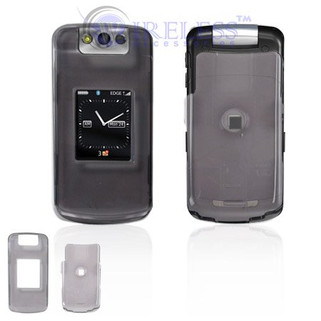 Crystal Clear Smoke Transparent Snap-On Cover Hard Case Cell Phone Protector for BlackBerry Pearl 8220 Flip