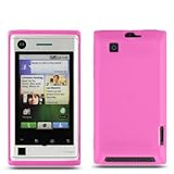 Hot Pink Silicone Rubber Gel Soft Skin Case Cover for Motorola Devour A555  ....