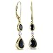 14k Yellow Gold Natural Diamond and Onyx Drop Earrings - 1.60 cttw