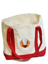 Heart Wings 12 oz. Canvas Boat Tote in Red