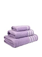Flor De Algodón Set Toalla 3 Uds. 400 gr Lila 30X50+50X100+100X150 cm