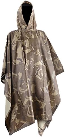 Military Multifunction Desert Camouflage Waterproof Rain Poncho for Adults