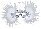 White Snowflake Mardi Gras Mask