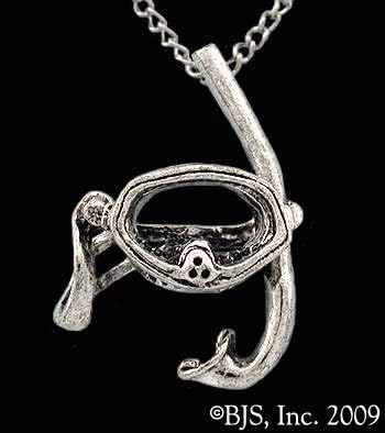 Mask &amp; Snorkel Necklace - Sterling Silver Scuba Jewelry