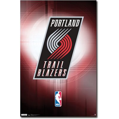 (22x34) Portland Trailblazers Logo Sports Poster Print