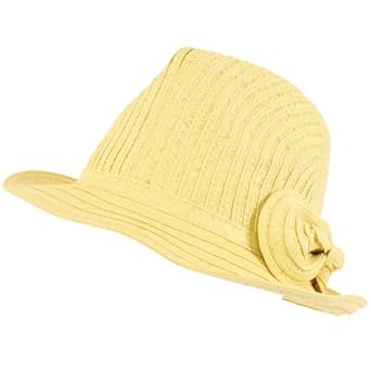 Ladies Summer Braid Ribbon Bow Fedora Trilby Hat Natural