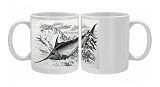 PM-9690 Black a White Illustration Swordfish from Wood 1863 Photo Mugs