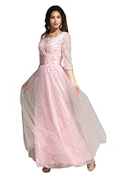 Lace Satin Evening Dress/Mother-of-the-Bride Dress 