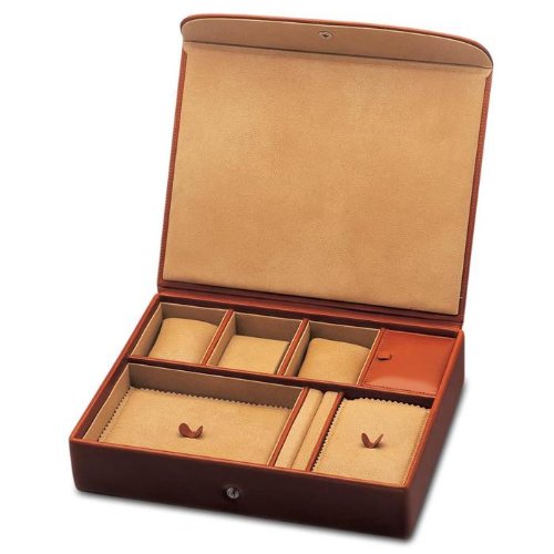 Large Leather Watch Box and Jewelry Box by Underwood