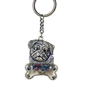 <b>Pug Design Keychain / Keyring</b>