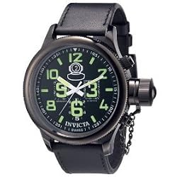 Invicta Men's Signature Collection Russian Diver Black Ionic-Plated Chronograph Watch #7182