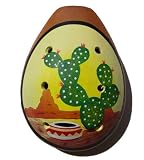 Ocarina Flute from Peru with Hand Painted Cactus and Pot Design