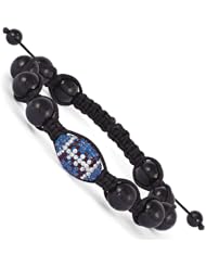 Swarovski Elements New York Spirit Football & Onyx Macrame Bracelet