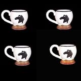 4 Western Cowboy Coffee Cups Mugs Cowgirl Decor 