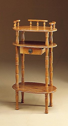 Traditional Oak Finish Wood Phone Stand/Side Table Furniture