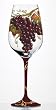 2 Assorted: Wine Collage 12oz Hand Painted Stemware Glasses 2 Assorted: Wine Collage 12oz Hand Painted Stemware Glasses
