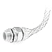 Woodhead 36370 Cable Strain Relief, Straight Male, Liquid Tight Conduit, Insulated Throat, Stainless Steel Mesh, 1/2" Conduit, 1/2" NPT Fitting Size, 3.875" Mesh Length
