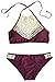 Cupshe Fashion Women's Lace Splicing Halter Padding Tank Bikini Set
