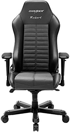 DXRacer Iron Series DOH/IS133/N/Robert With Name Racing Bucket Seat Office Chair X Large PC Gaming Chair Computer Chair Executive Chair Ergonomic Rocker With Pillows (Black) (Robert)