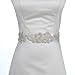 Remedios Crystal Beaded Ivory Satin Bridal Sash Wedding Belt for Bride